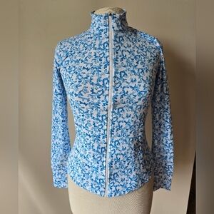 NWT Tommy Bahama Coral Reef Blue Textured Long Sleeve Golf Jacket Sz XS